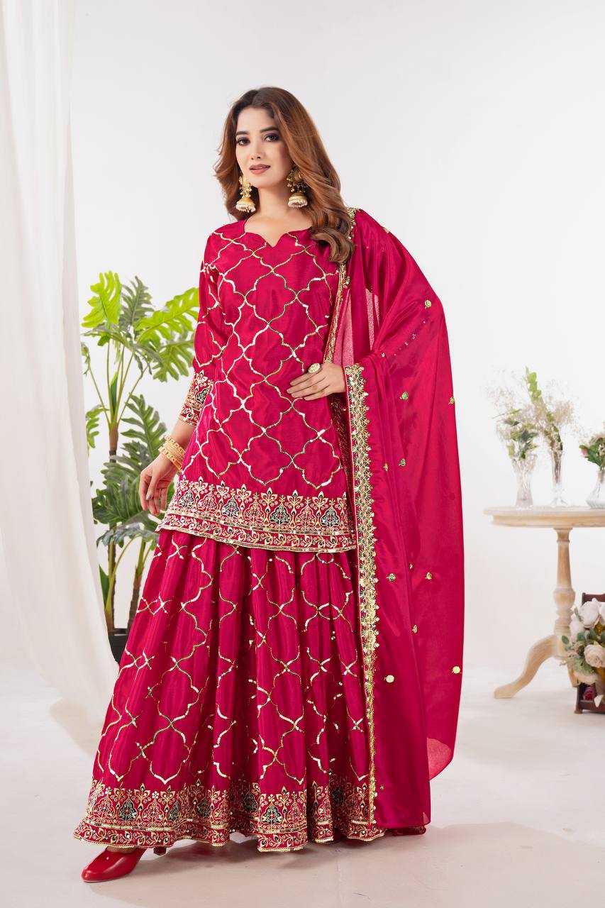 Bridal Sophistication: The Ivory Lattice Ceremonial Gharara